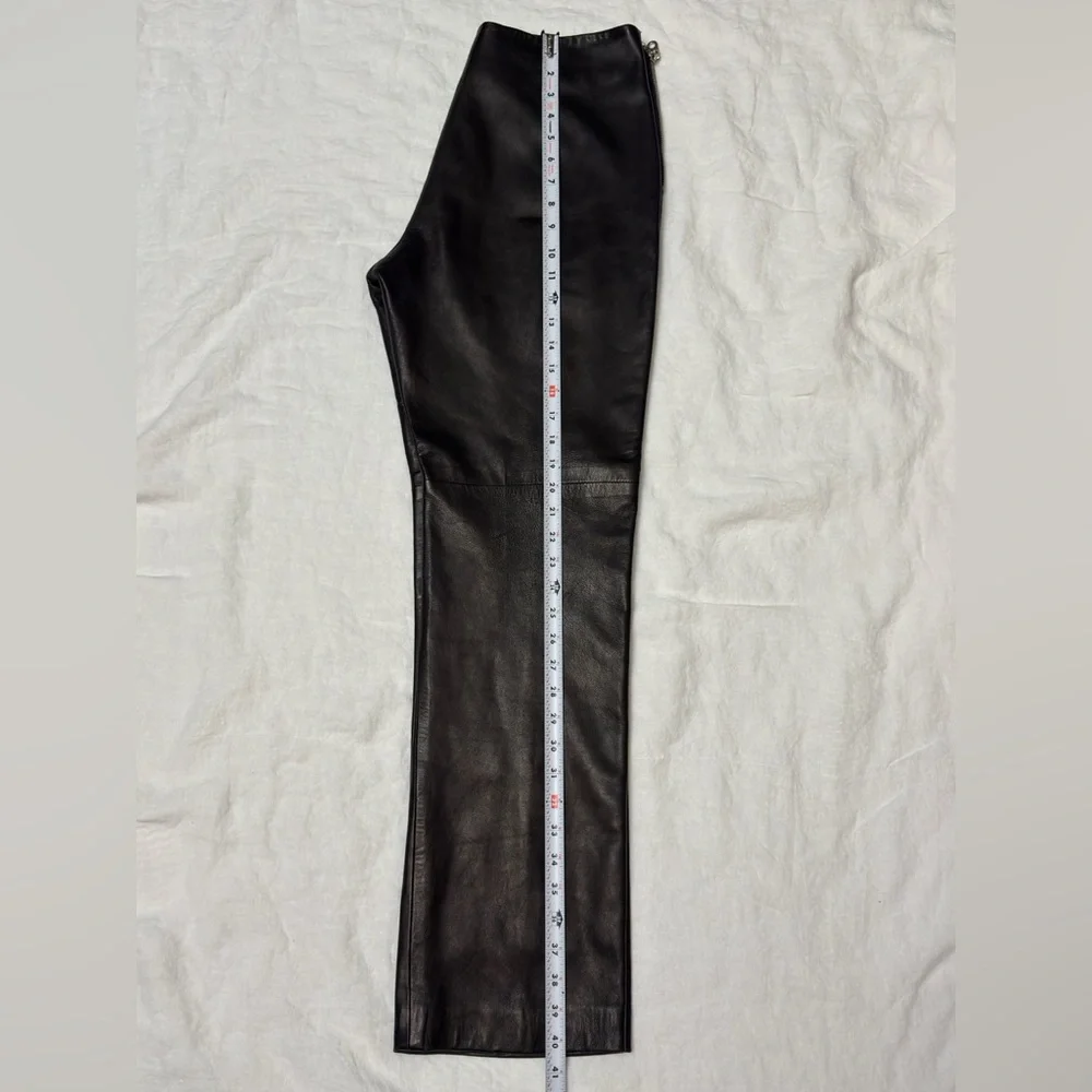 Comme Toujour Butter Soft Black Leather Trouser Pants Size 10 Grunge Indie Retro